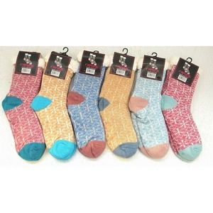 Carnival Fashion Sherpa Lined Socks w/ Grippers Snowflakes One Size NWT 0122-003